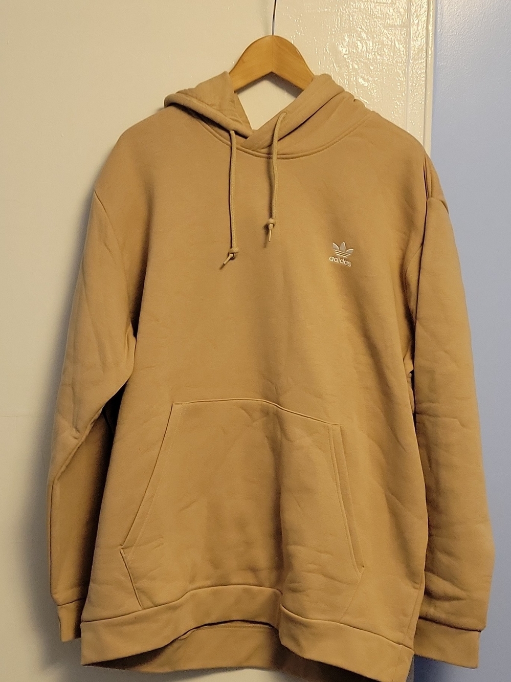 adidas Men's Beige/Tan Trefoil Pullover Hoodie